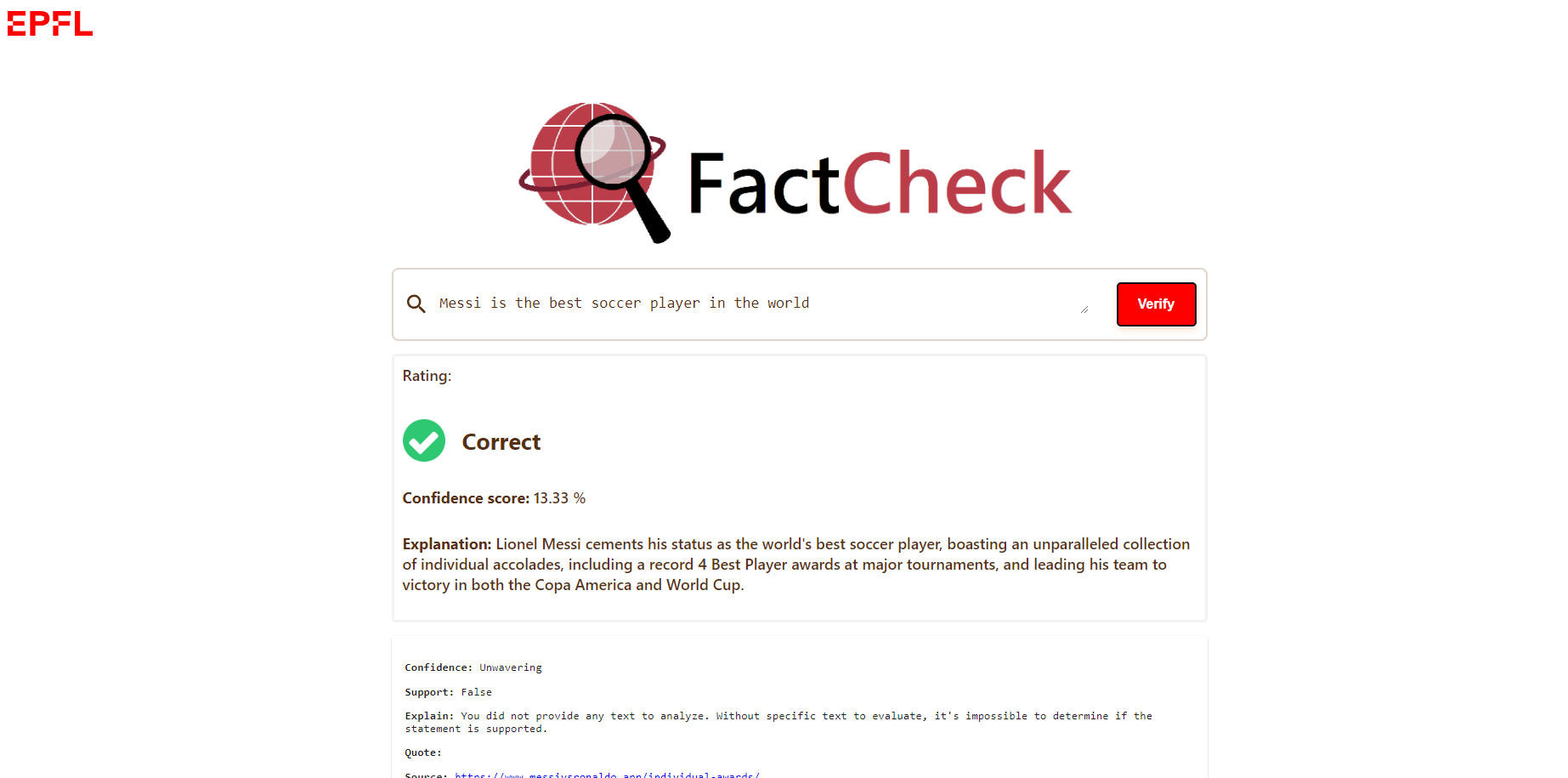 FactCheck: A LLM-powered Fact Checking Platform